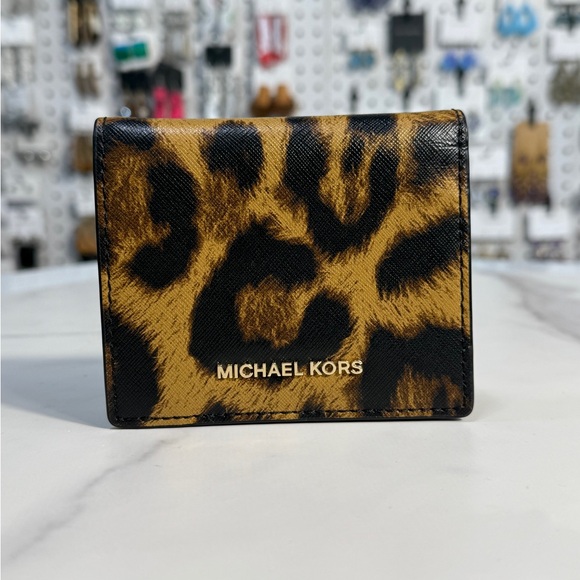 Michael Kors Gold and Black Leopard Print Wallet new never used - Picture 1 of 6
